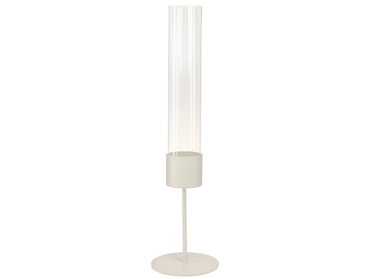 Stabkerzenhalter Metall creme m. Glasröhre Ø10xH50cm