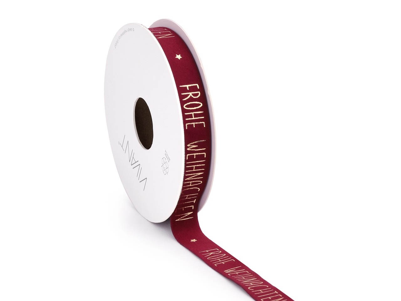 Band Vellu Weihnachten 15 mm 5 Meter Farbe 28 dunkelrot