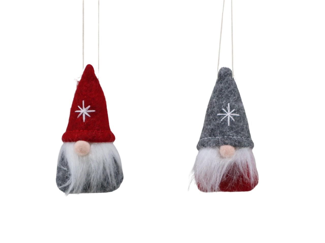 Hänger Wichtel sortiert Filz grau/rot 9cm Hänger Wichtel sortiert Filz grau/rot 9cm