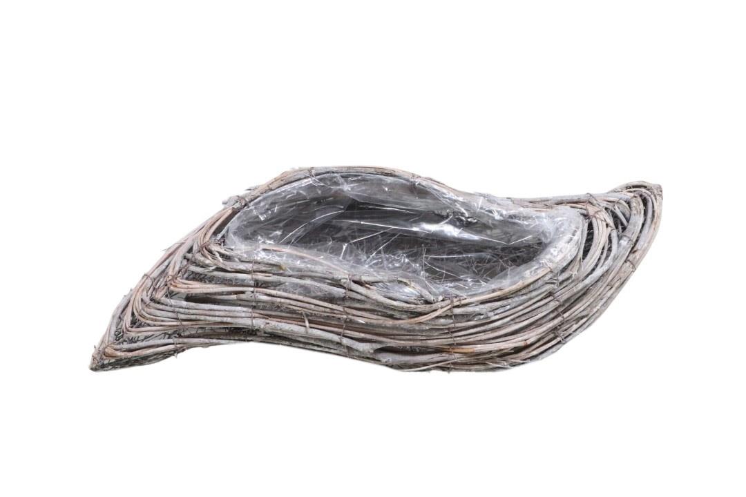 Pflanzwelle Rattan gekalkt L50cm