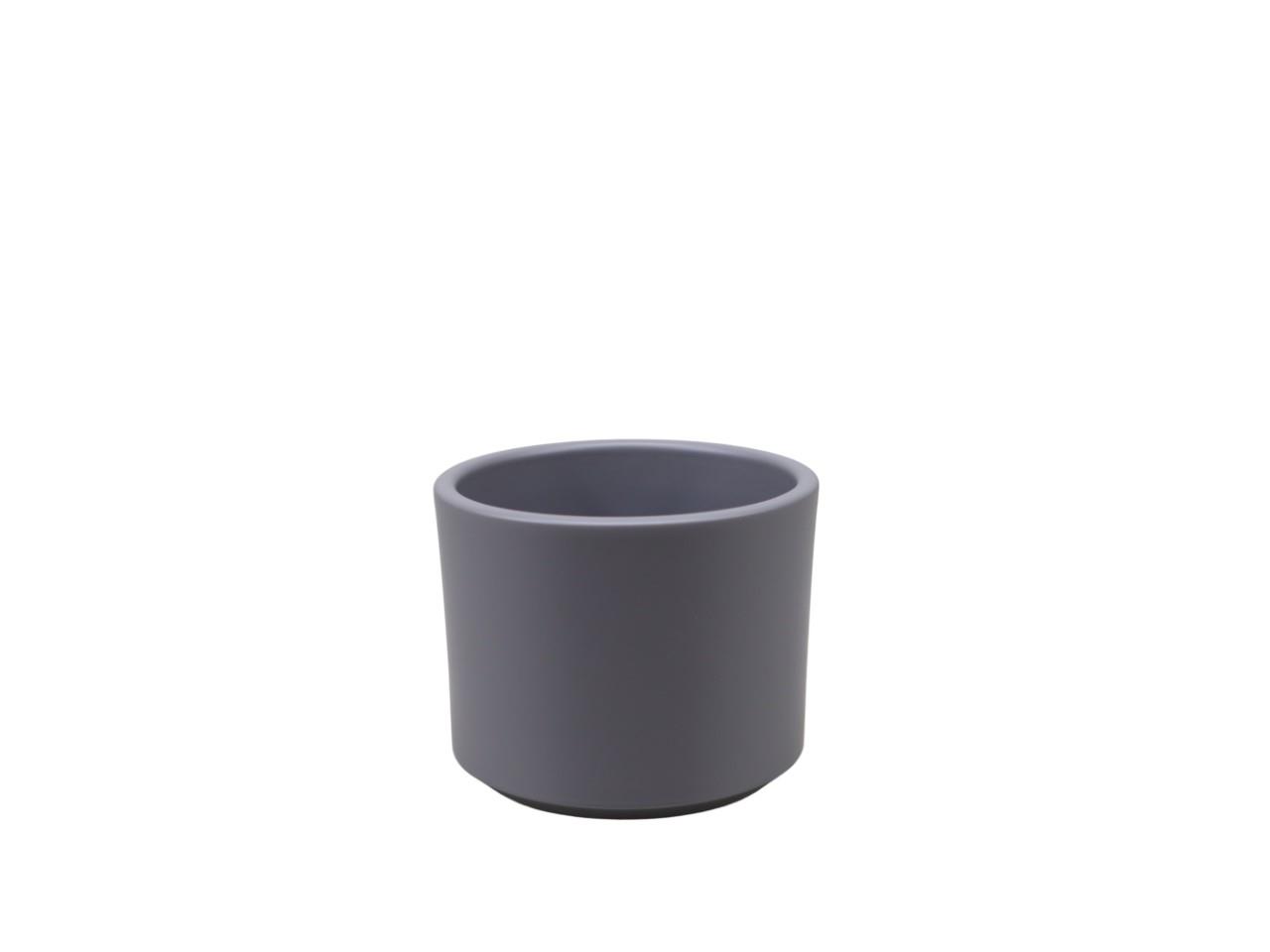 Keramikübertopf Cilindro basaltgrau matt D10cm