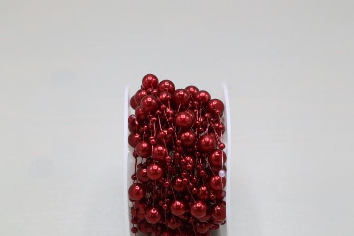 Perlen 8 mm auf Naylonschnur 10 Meter bordo