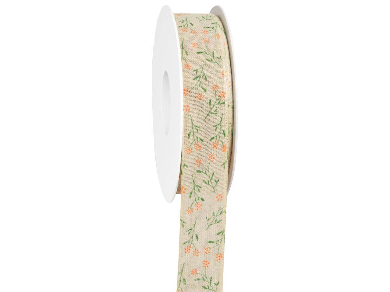 Band Flos m. Draht 25 mm 18 Meter 524 graugrün Band Flos m. Draht 25 mm 18 Meter 524 graugrün