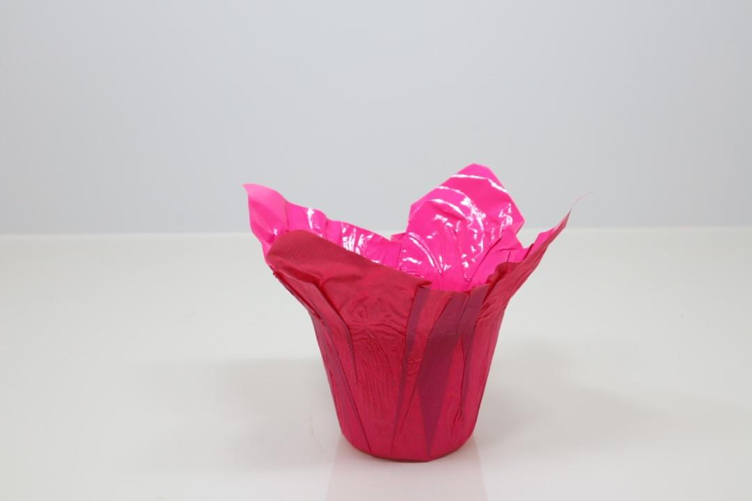 Deco Wraps Ribbed Kraft Papier  wasserfest pink 12cm
