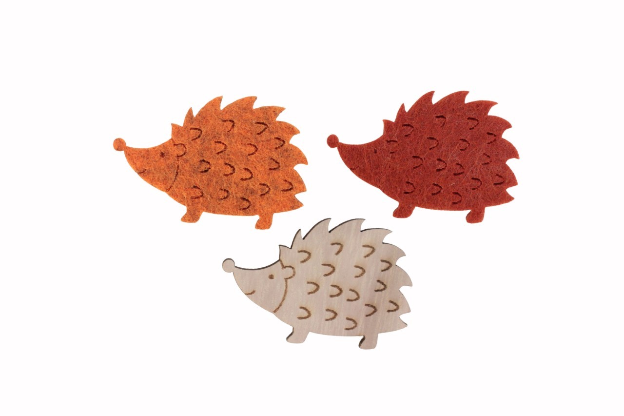 Streuer Igelchen Otono sort. orange-natur D5x3,5cm