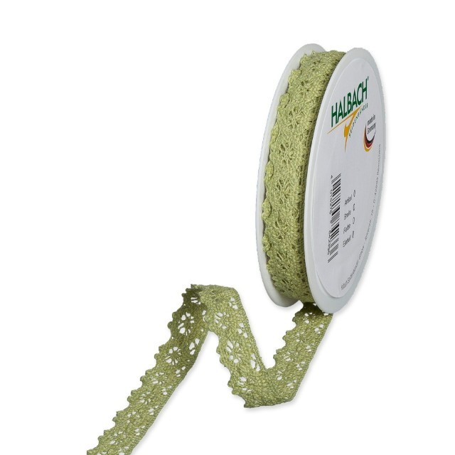 Häkelspitze Baumwolle 13 mm 7 Meter olive green 291