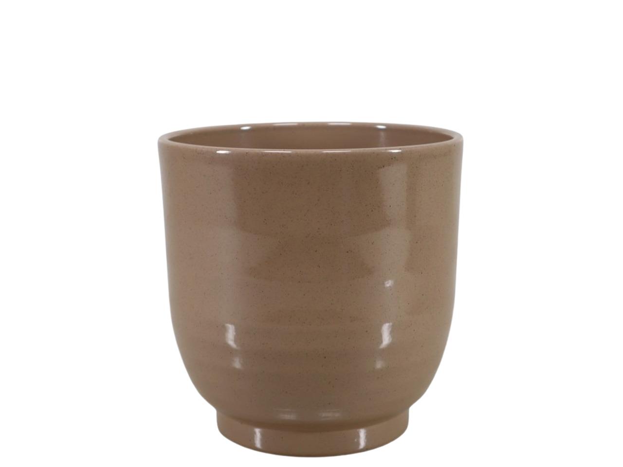 Keramikübertopf Form 685 braun-stone D19cm