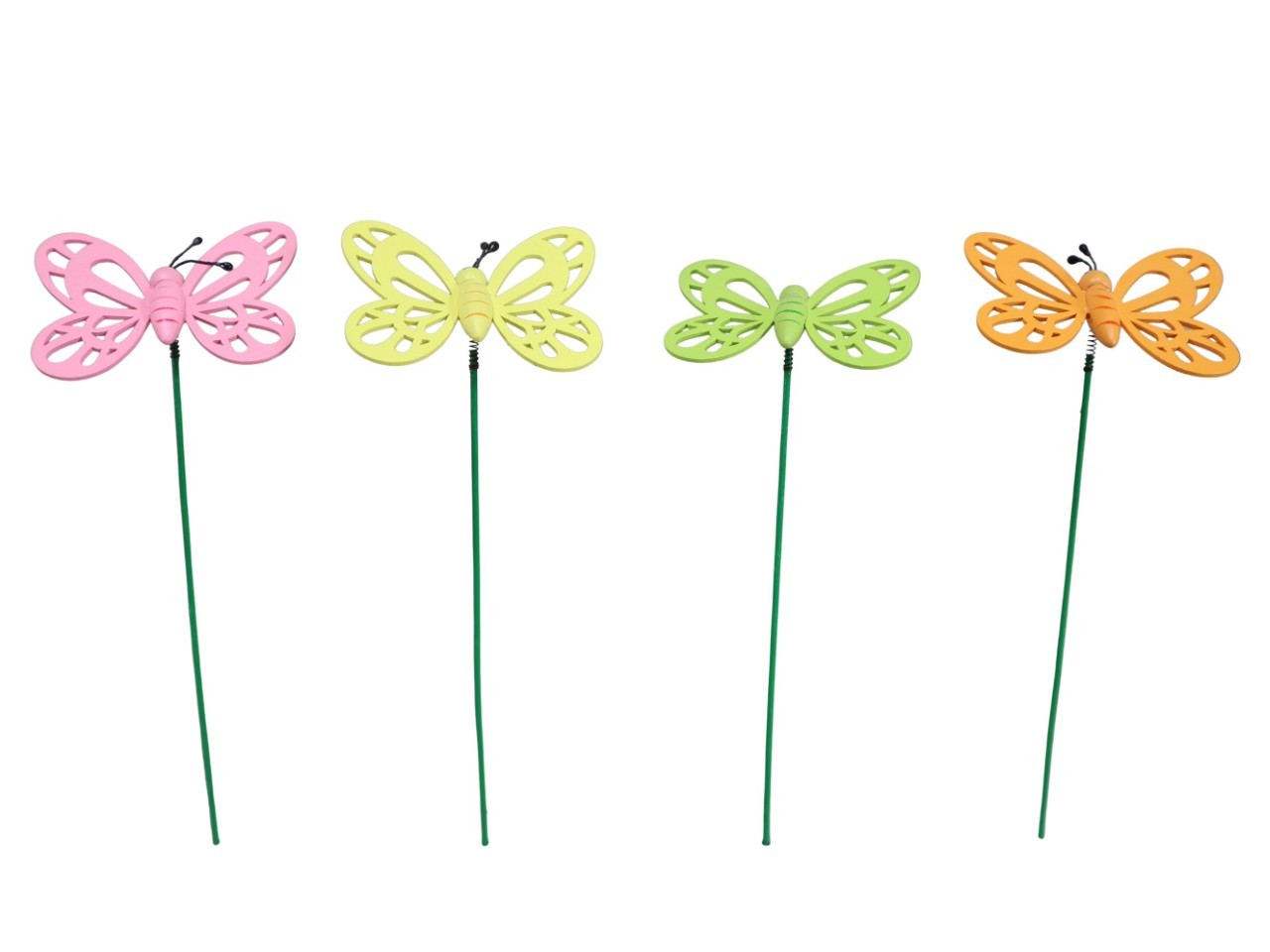 Stecker Schmetterling Holz D7xL28cm farb. sort.