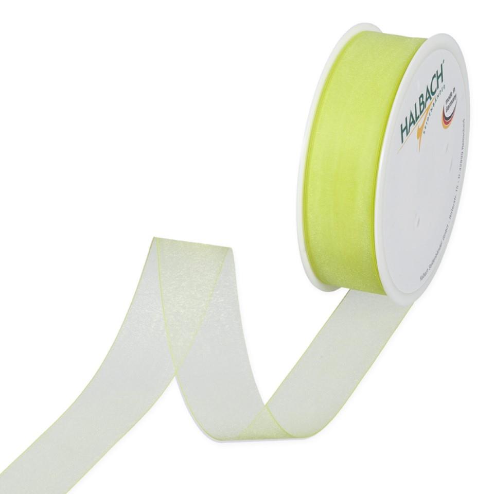 Organza 25mm o.Dr. apfelgrün560 Organza 25mm o.Dr. apfelgrün560