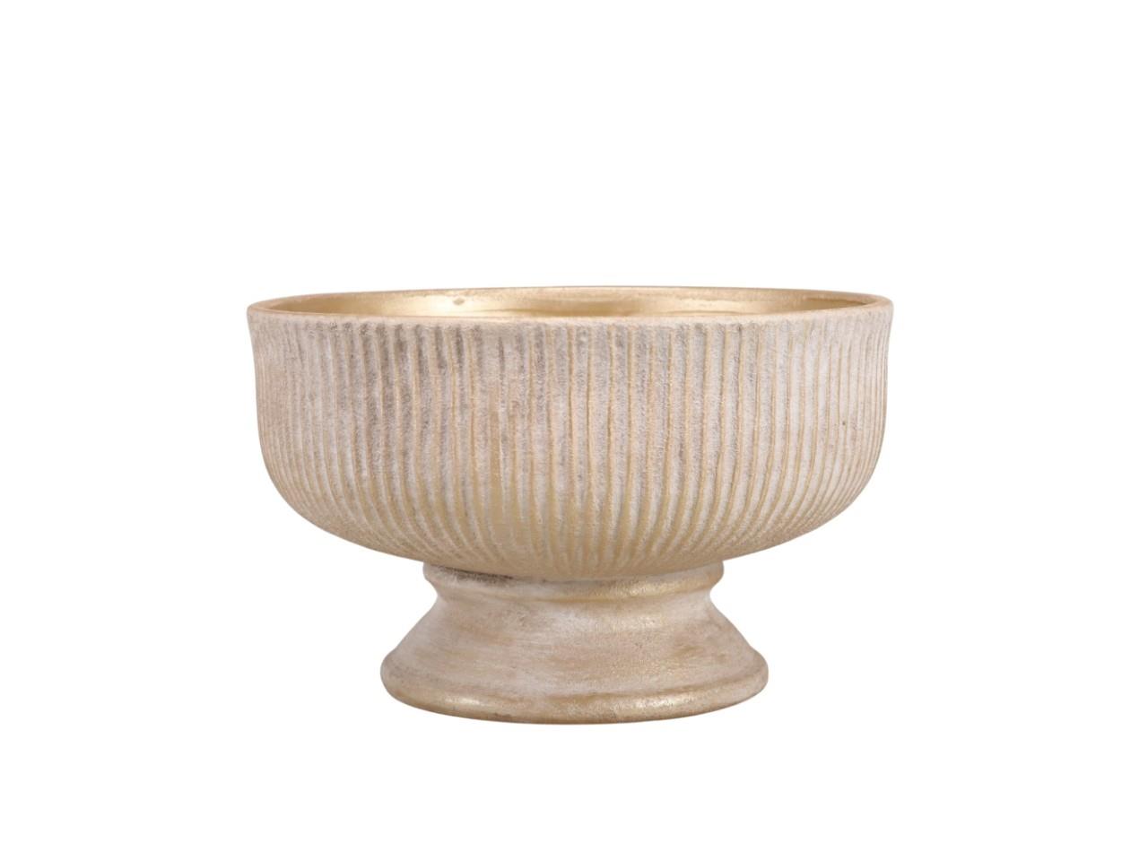 Pokalschale Keramik natur-champgner D25,5xH15,5cm
