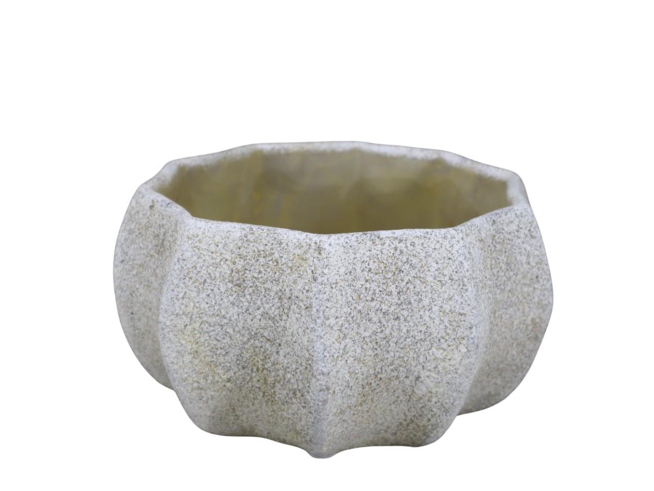 Pflanzschale rund Zement Cracle D17cm creme