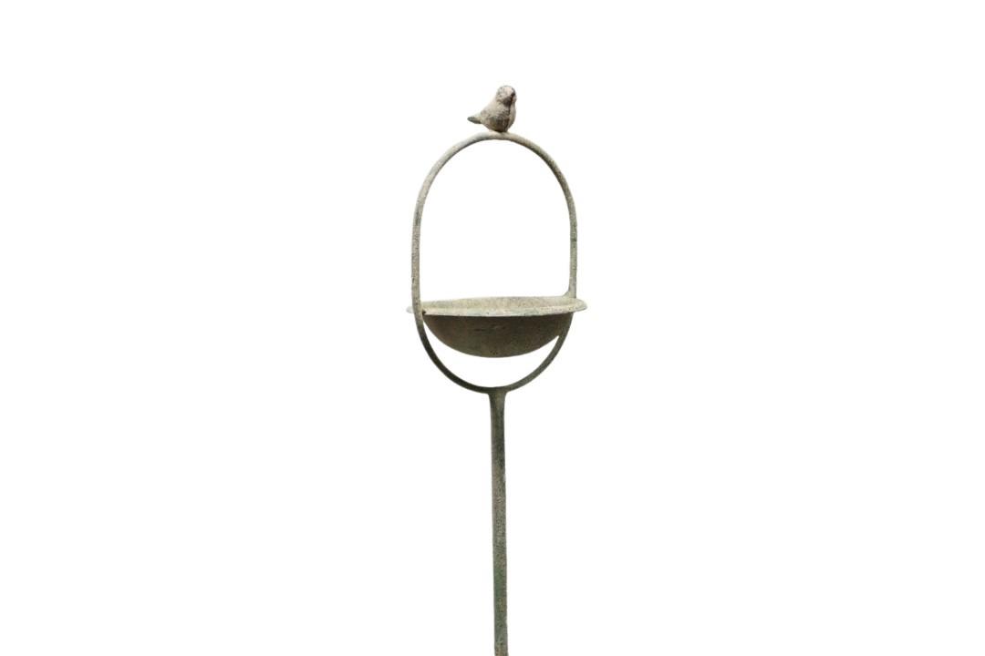 Vogeltränke Metall antikgrün 12x11xH54cm NETTO