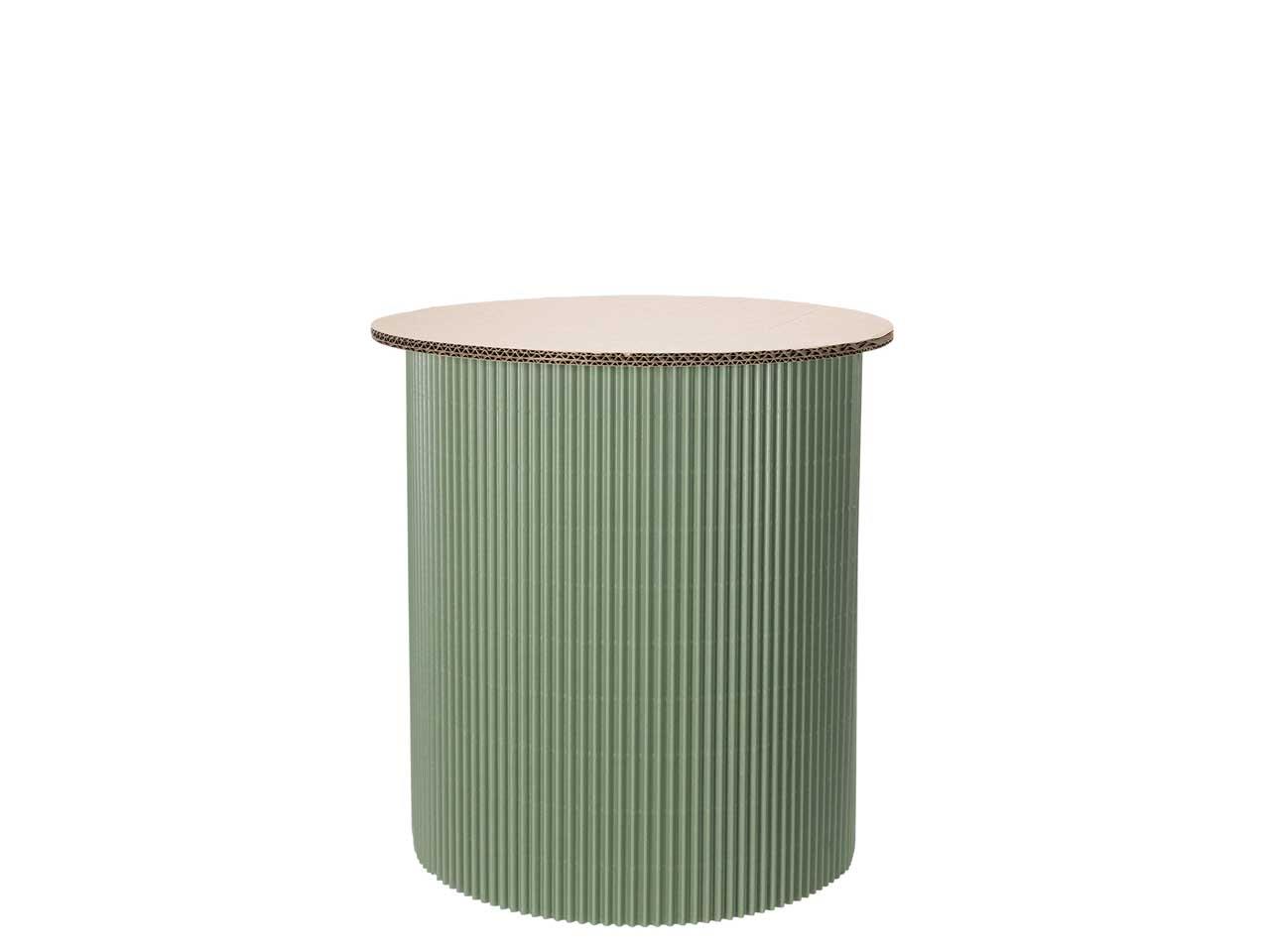 Sockel "Ribbel" Wellpappe olivgrün D35xH40cm