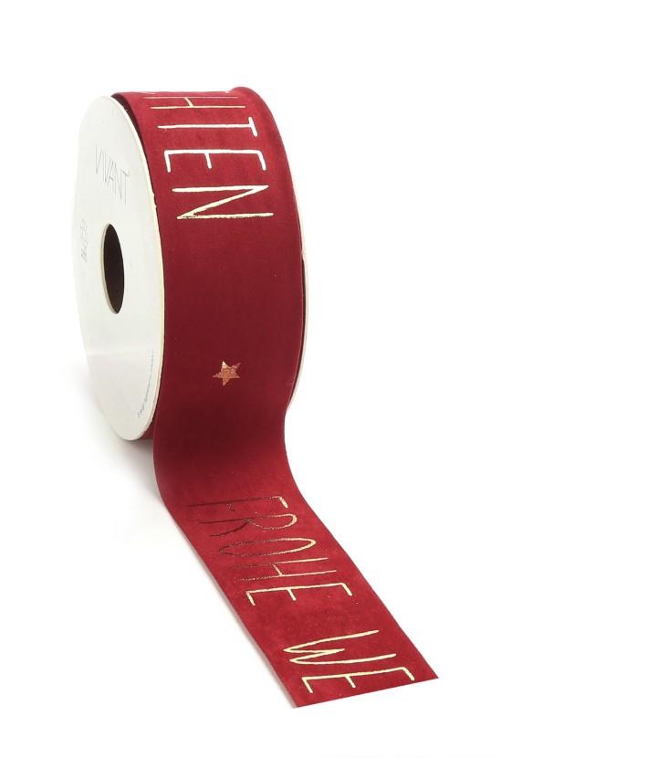 Band Vellu Weihnachten 40 mm 5 Meter Farbe 21 rot