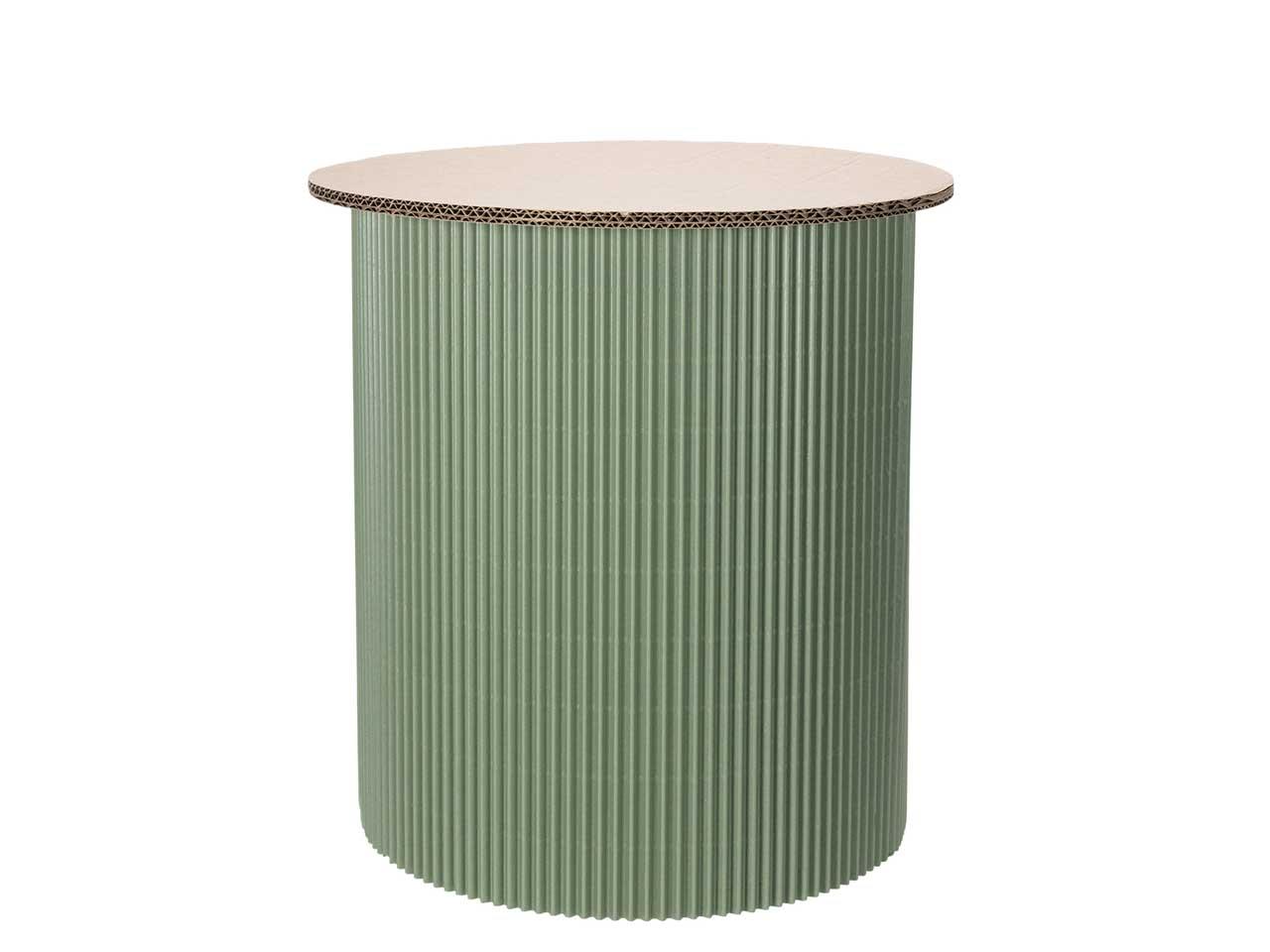 Sockel "Ribbel" Wellpappe olivgrün D35xH70cm