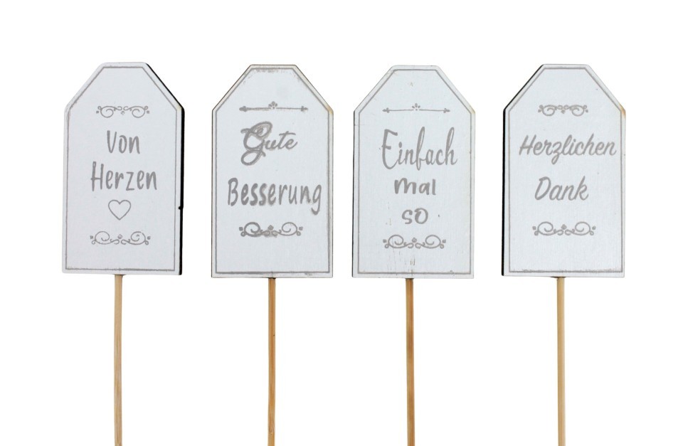 Stecker Schild Togo "Danke von Herzen" Holz 7x4cm + Pin