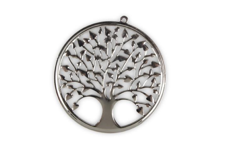 Lebensbaum Mandala Metall silber D5,1cm