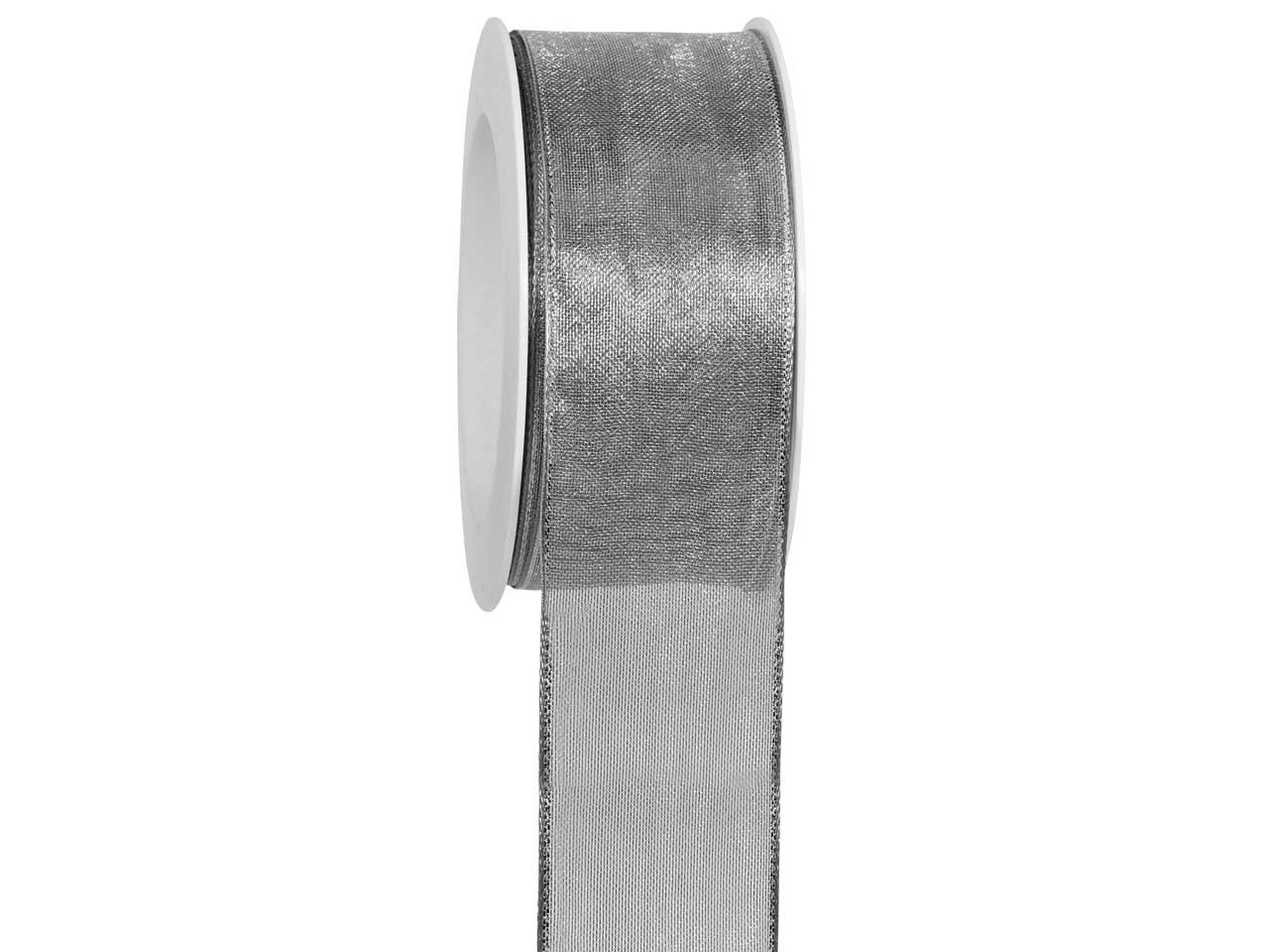 Band Platinum m. Draht 40 mm 20 Meter silber 05