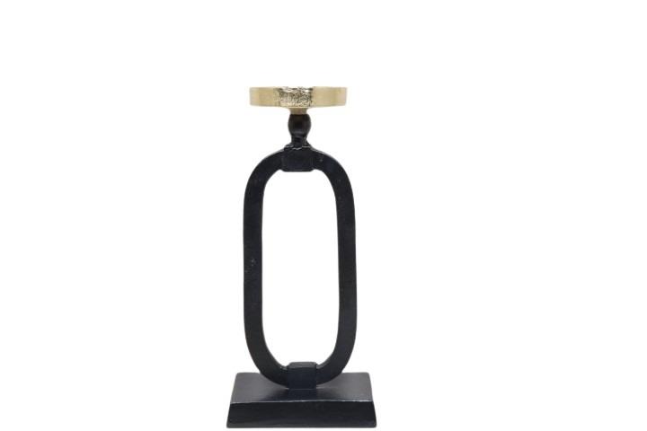 Kerzenhalter Aluminium schwarz/gold H36cm Kerzenhalter Aluminium schwarz/gold H36cm
