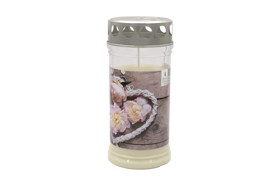 Grablicht Gedenkkerze 4 Tage Herz m. Blumen NETTO Grablicht Gedenkkerze 4 Tage Herz m. Blumen NETTO