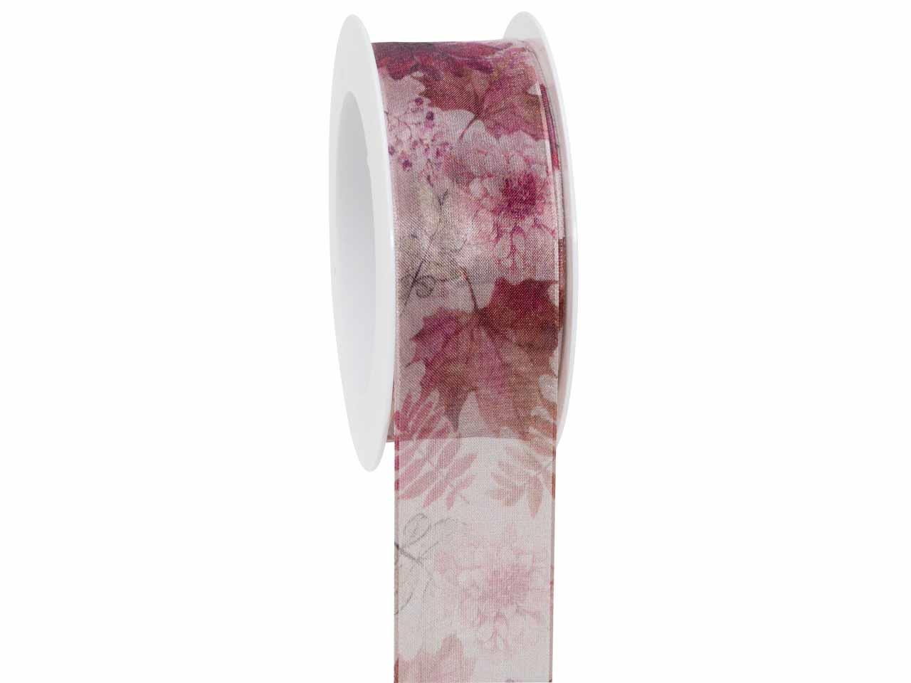 Band Autumn Flowers 40 mm 15 Meter hellrosa 211