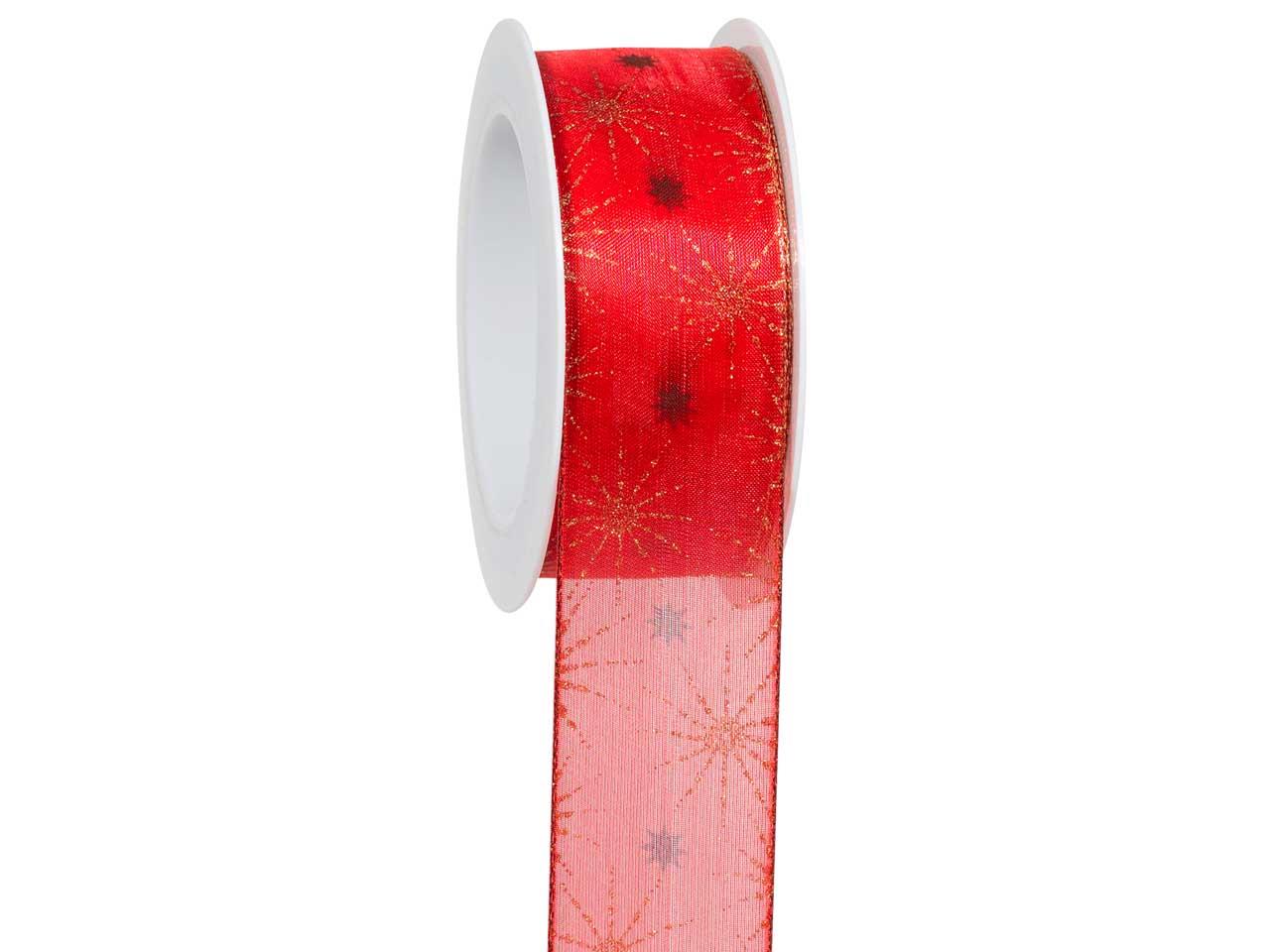 Band Ice Crystal 40 mm 15 Meter rot/gold 20/15