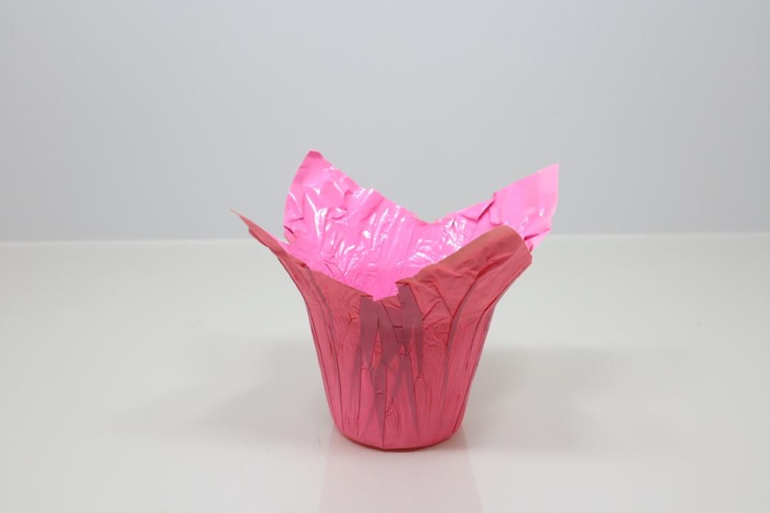 Deco Wraps Ribbed Kraft Papier  wasserfest rosa 12cm