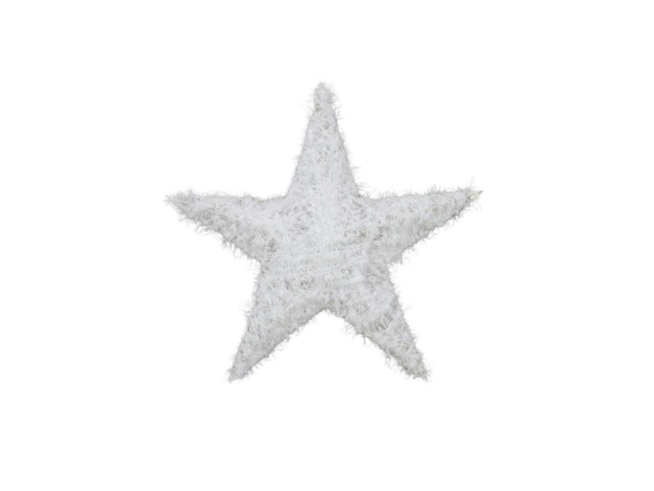 Stern Wolle weiß m. Glitzereffekt D50cm