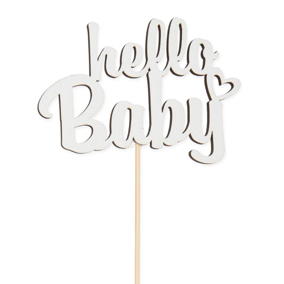 Stecker hello Baby 9x8 cm weiss
