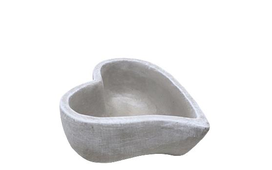 Herz z. Pflanzen geschwungen Zement D18,5cm