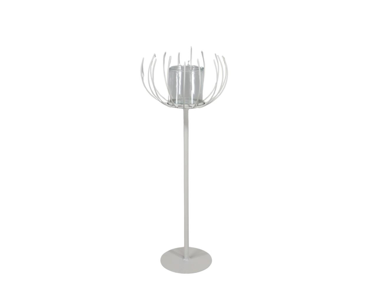 Windlicht m. Glaseinsatz  Metall creme H67cm