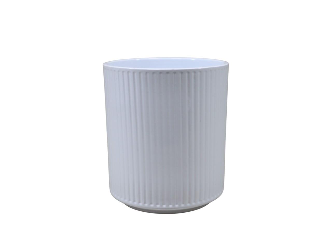 Keramikübertopf für Orchideen Stripes weiß-glanz D13cm Keramikübertopf für Orchideen Stripes weiß-glanz D13cm
