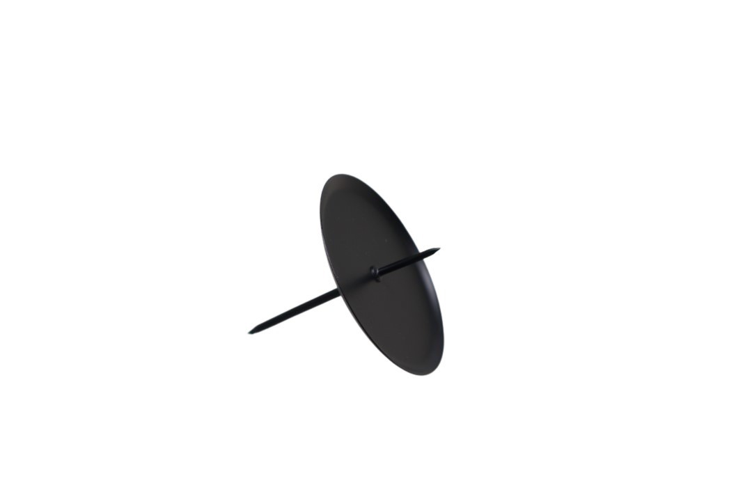 Kerzenhalter/Teller schwarz matt Metall 6cm