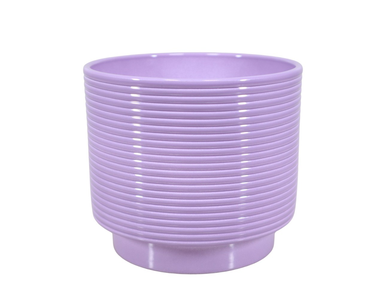 Cylindroübertopf m. Fuß Rings Keramik lavendel-lasur 16,5cm