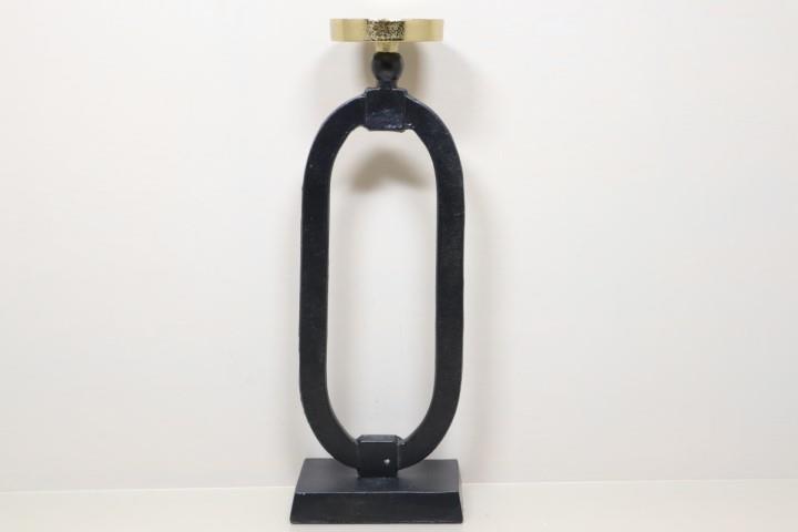 Kerzenhalter Aluminium schwarz/gold H46cm