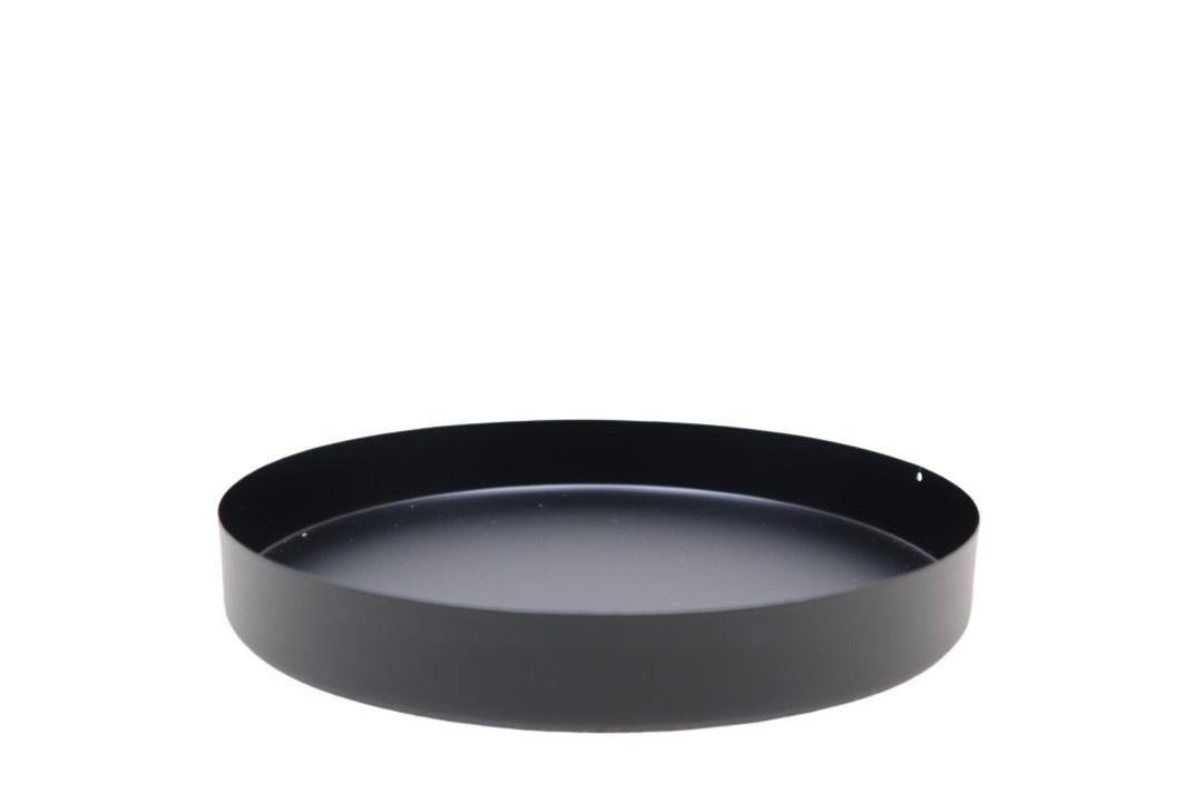 Tablett rund Metall schwarz matt D20cm