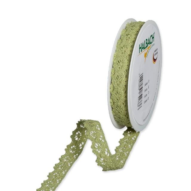 Häkelspitze Baumwolle 13 mm 7 Meter olive green 291