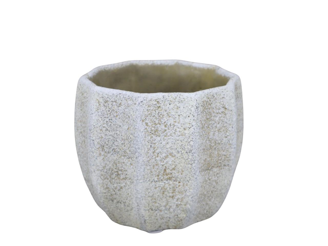 Pflanztopf Zement Cracle D15cm creme