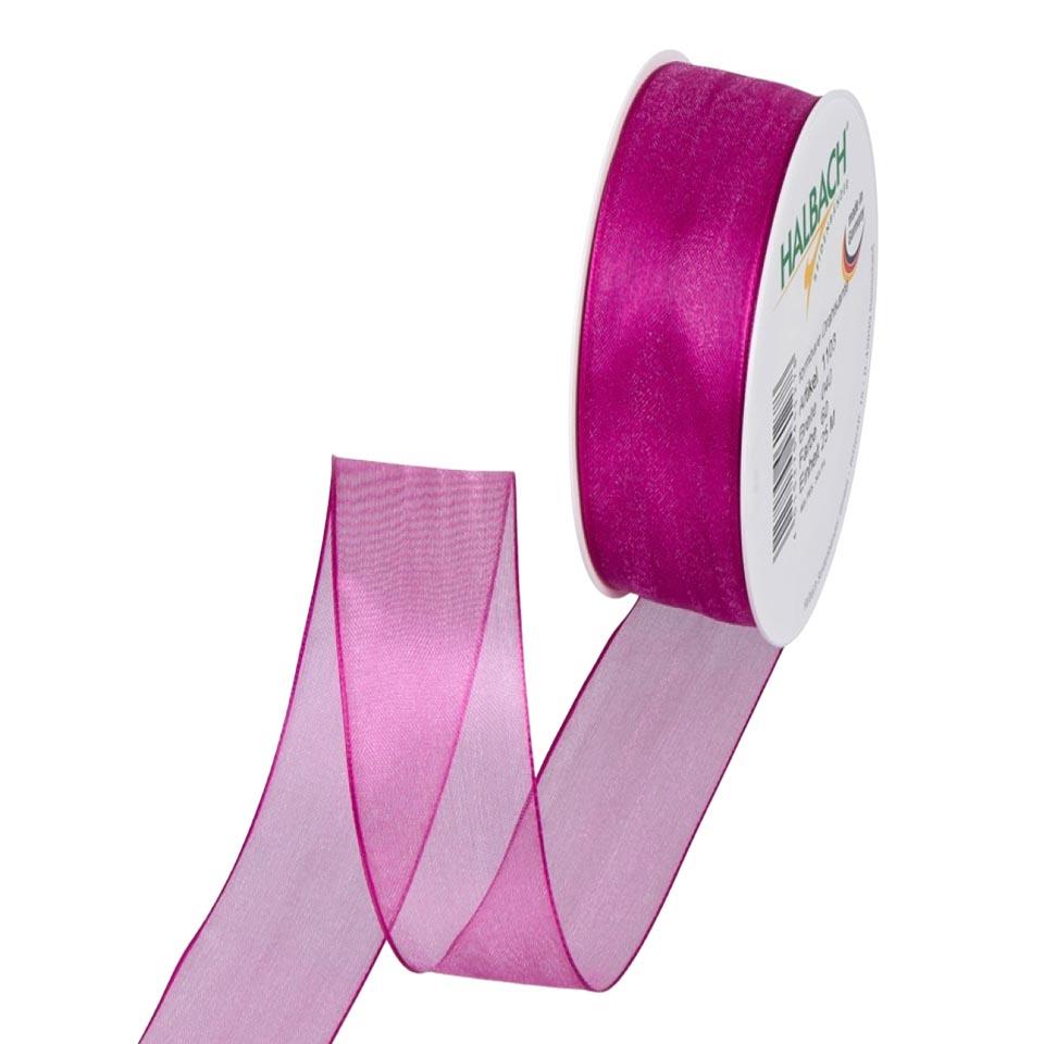 Organza m.Draht 25mm pink60 Organza m.Draht 25mm pink60