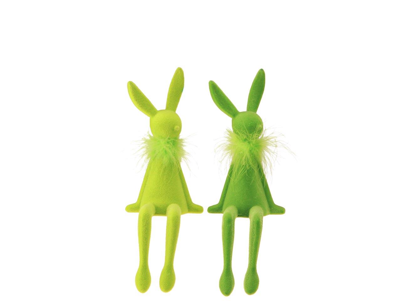 Kantenhocker Hase Federboa Kunststoff beflockt grünmix H29cm