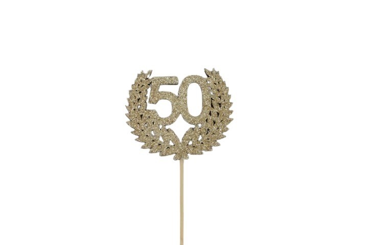 Jubiläumszahl 50 gold 7x30,5cm