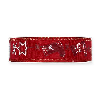 Druckband Weihnachten 25 mm 18 Meter red/white/gold 65 Druckband Weihnachten 25 mm 18 Meter red/white/gold 65