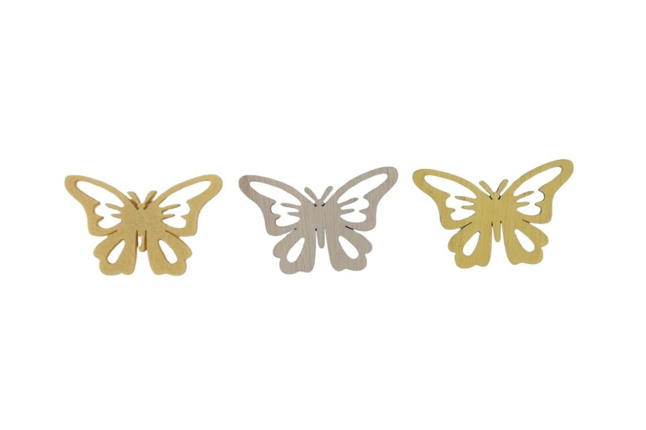 Streuer Schmetterling Almera Holz pastellgelb 6,5x4,2 cm
