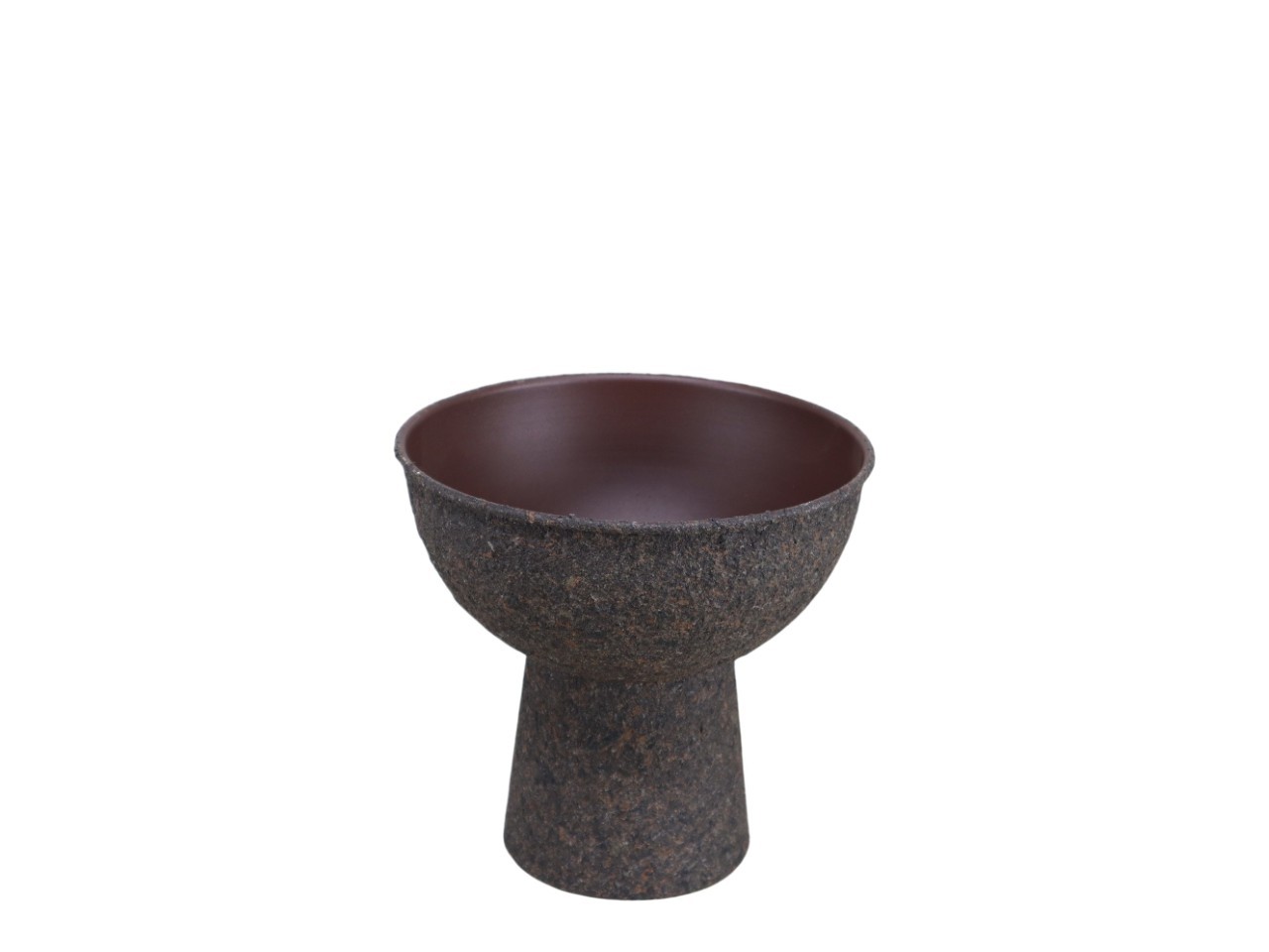 Schale mit Fuß Metall braun-antik D18xH18cm