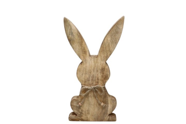 Hase  m. Jutekordel Holz H30cm NETTO