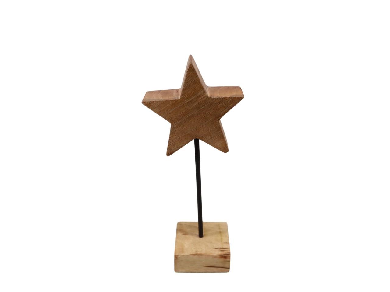 Sternaufsteller Mangoholz natur D10xH23cm