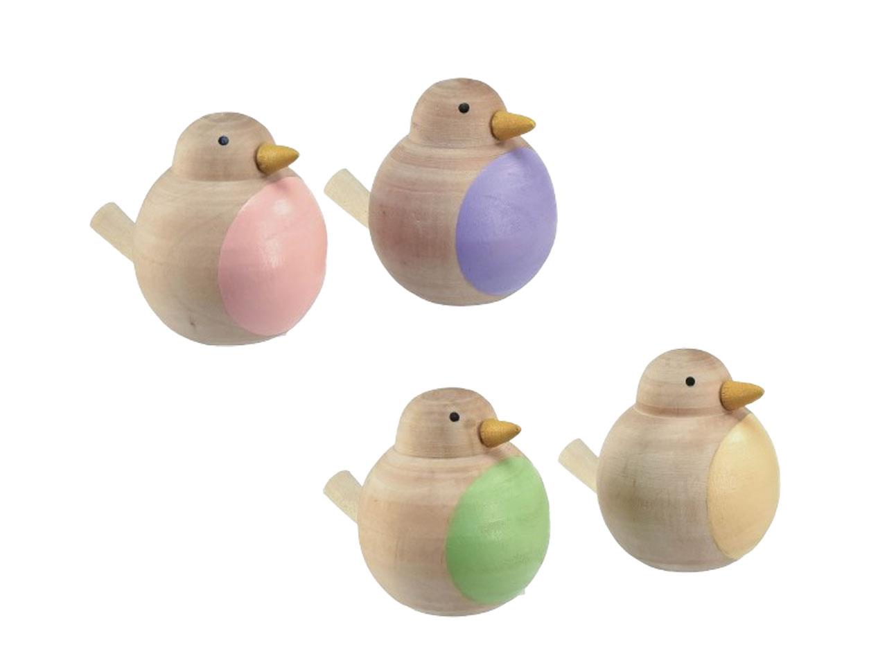 Vogel stehend Holz farbmix-natur D6,7cm