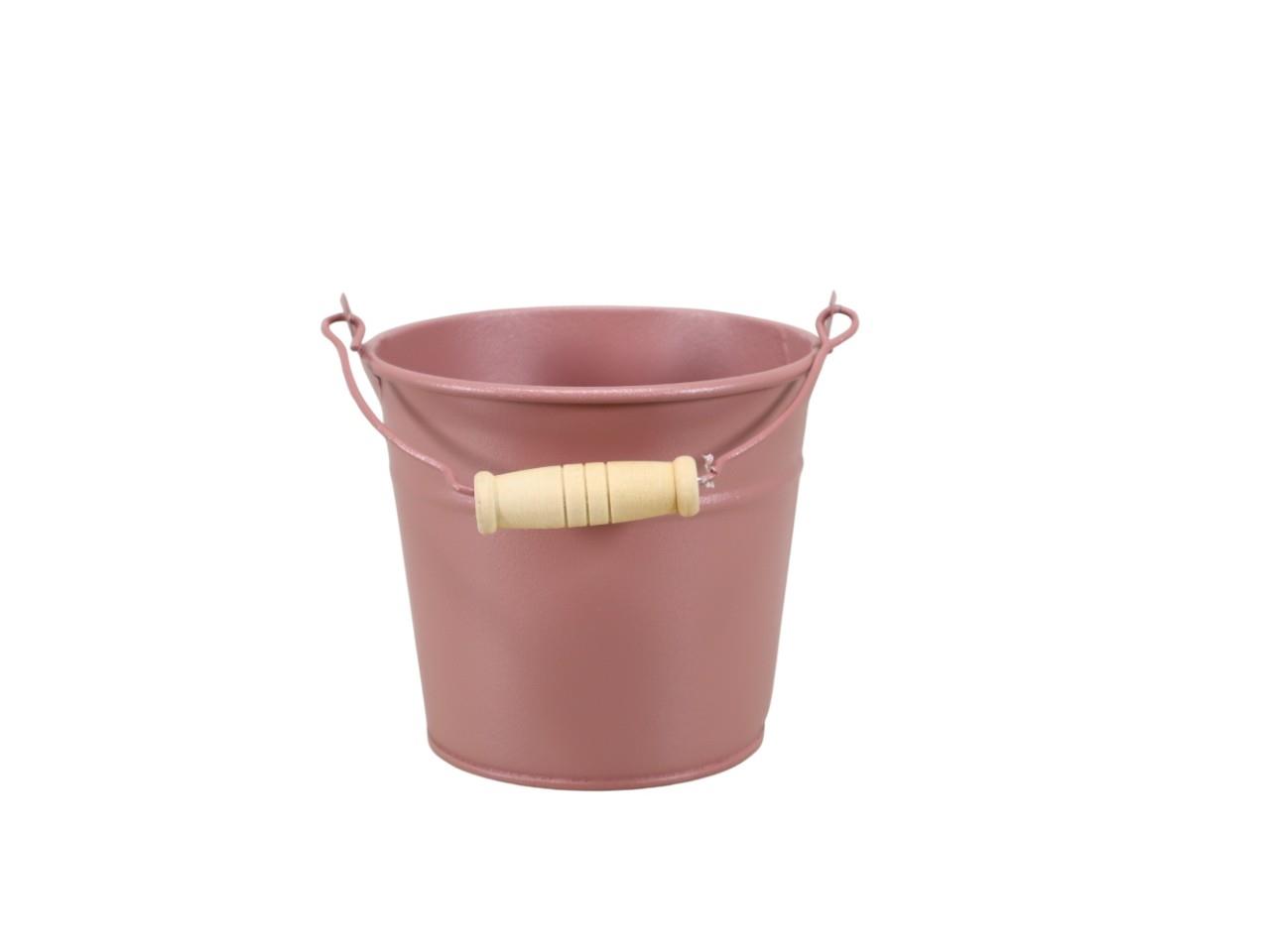 Übertopf mit Henkel Metall altrosa D11,5cm Übertopf mit Henkel Metall altrosa D11,5cm