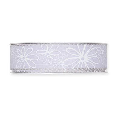 Druckband Blüten 25 mm 18 Meter lavender/white 537