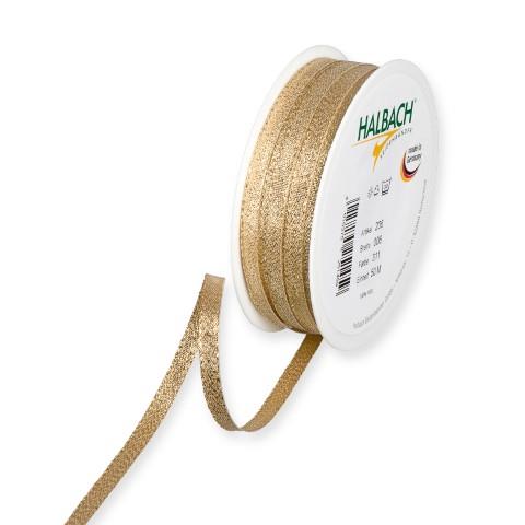 Weihnachtsband 6mm 50 Meter gold 311